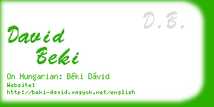 david beki business card